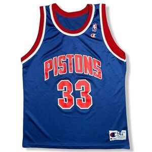 Vintage 90s Champion Grant Hill Detroit Pistons Basketball Jersey